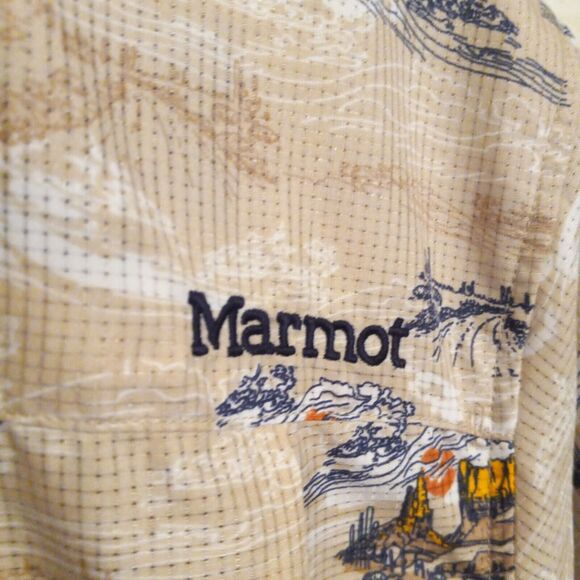 Marmot x Bronco Syrocco Button Front Shirt-Large-Vented-Quick Dry-UPF-Pocket - Picture 8 of 10
